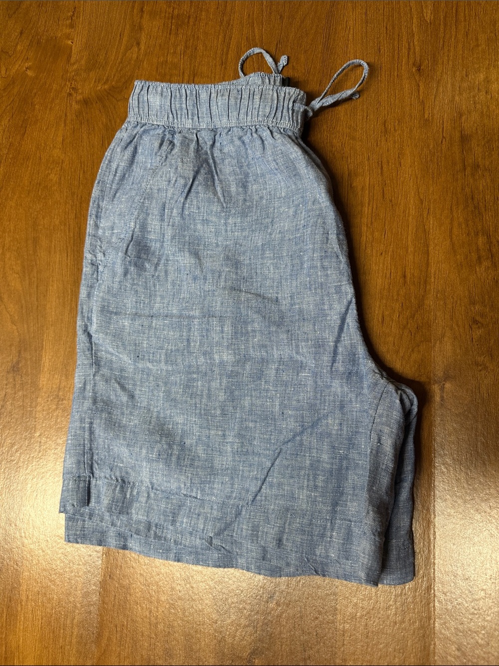 Tahari Light Blue Drawstring Linen-Blend Men's Shorts